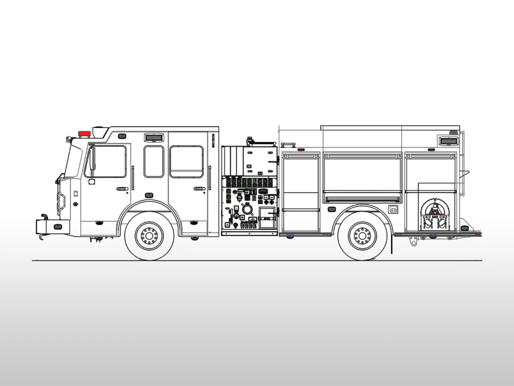 Spartan S-180 Pumper Model 2106 Driver Side Drawing