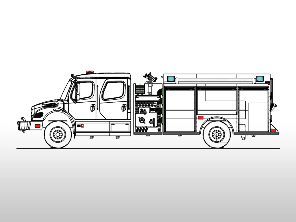 225068 Freightliner Custom Pumper Driver Side Drawing
